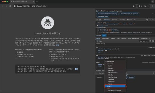 デベロッパーツールでotherを選択